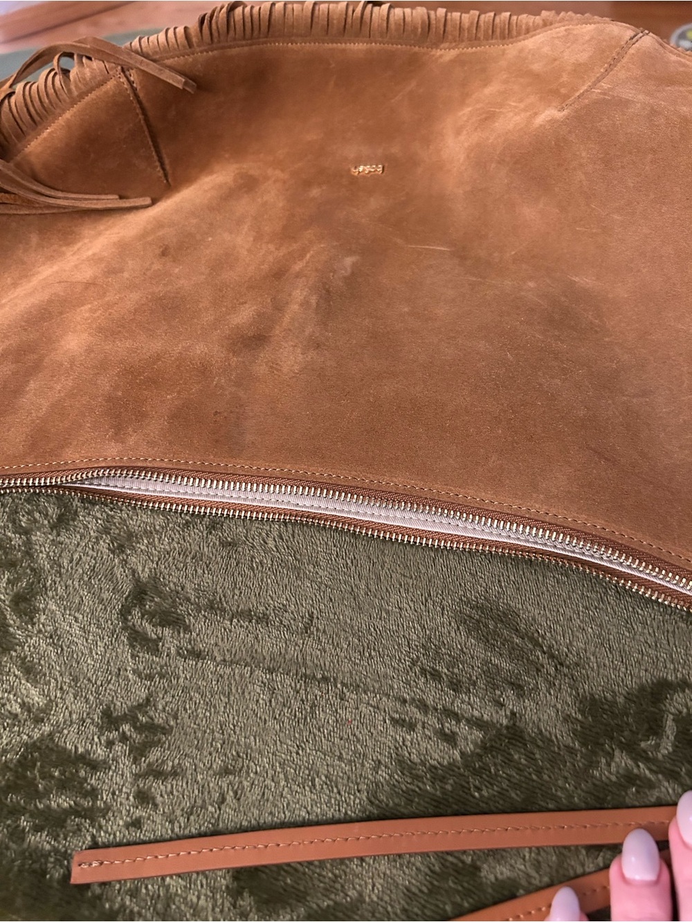ba&sh Swing Fringed Suede Shoulder Bag -
Cognac Brown (As-ls) - Picture 8 of 14